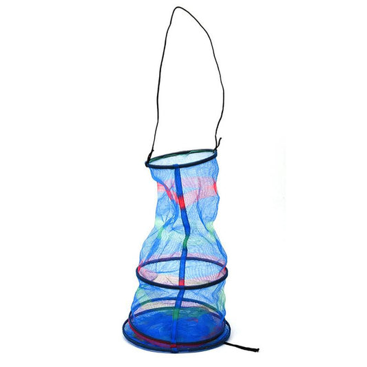 LEO Collapsible Fishing Net Basket – 3 - Layer Nylon Keep Net 65cm | Fish Holder & Trap – Multi Fishing Gear for Collapsible Net (1 view)