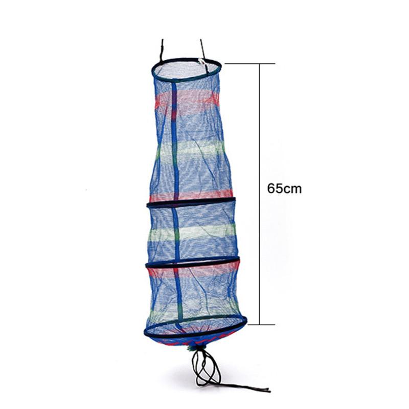 LEO Collapsible Fishing Net Basket – 3 - Layer Nylon Keep Net 65cm | Fish Holder & Trap – Multi Fishing Gear for Collapsible Net (3 view)