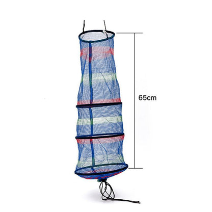 LEO Collapsible Fishing Net Basket – 3 - Layer Nylon Keep Net 65cm | Fish Holder & Trap – Multi Fishing Gear for Collapsible Net (3 view)