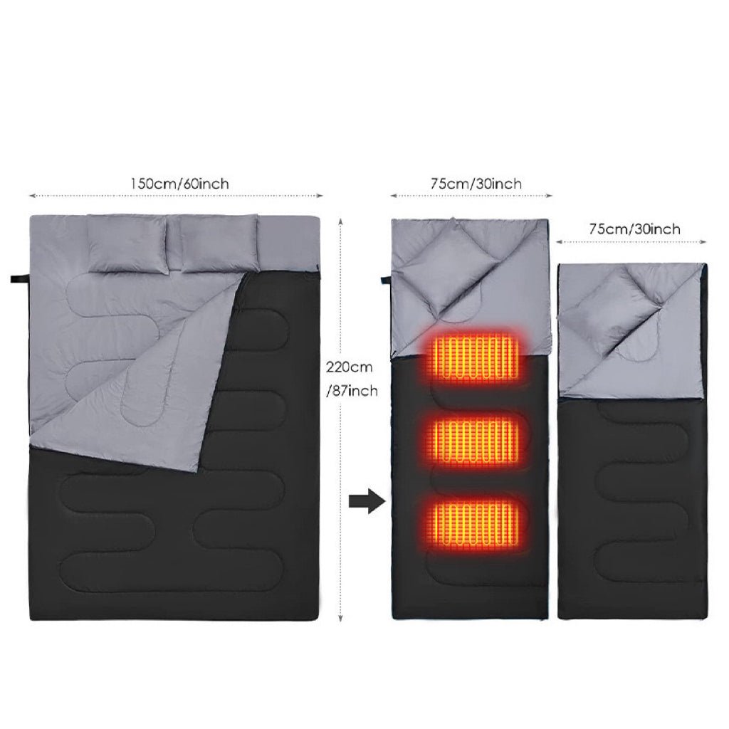 LITEGUEST Heated Double Sleeping Bag – USB - Powered for Cold - Weather Camping – 60*87 inches Sleeping Bag for camping (6 view)