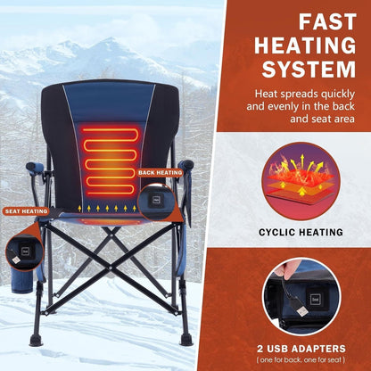 LITEGUEST™ Heated Folding Chair – Portable Warmth for Camping & Fishing – Black Furniture for camping (6 view)