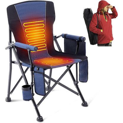 LITEGUEST™ Heated Folding Chair – Portable Warmth for Camping & Fishing – Navy Furniture for camping (1 view)