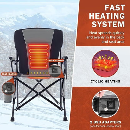LITEGUEST™ Heated Folding Chair – Portable Warmth for Camping & Fishing – Black Furniture for camping (5 view)