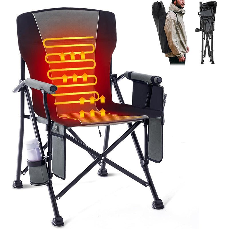 LITEGUEST™ Heated Folding Chair – Portable Warmth for Camping & Fishing – Black Furniture for camping (4 view)