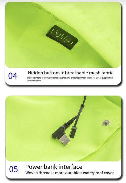 LITEGUEST Smart Heated Reflective Work Jacket for Outdoor Duty – Orange Jacket for Apparel (10 view)