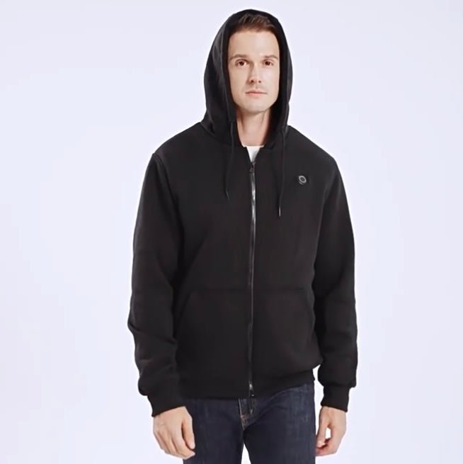 LITEGUEST USB Heated Hoodie 5 - Zone Heated Zip - up Hooded Sweatshirt – Gray Sweater for Apparel (12 view)