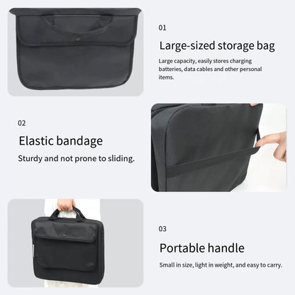 LITEGUEST USB Heated Stadium Seat Cushion Foldable Portable Chair Pad – Black Cushion for Camping Furniture (5 view)