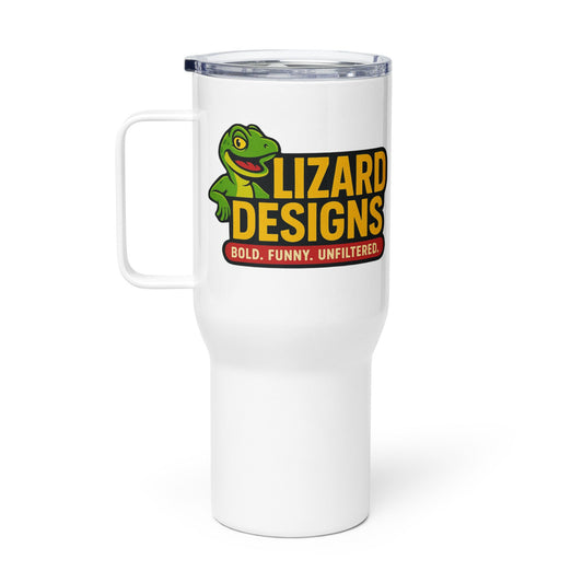 Lizard Designs Travel mug with a handle I RM Outpost – 25 oz Mug for Custom Mugs (3 view)