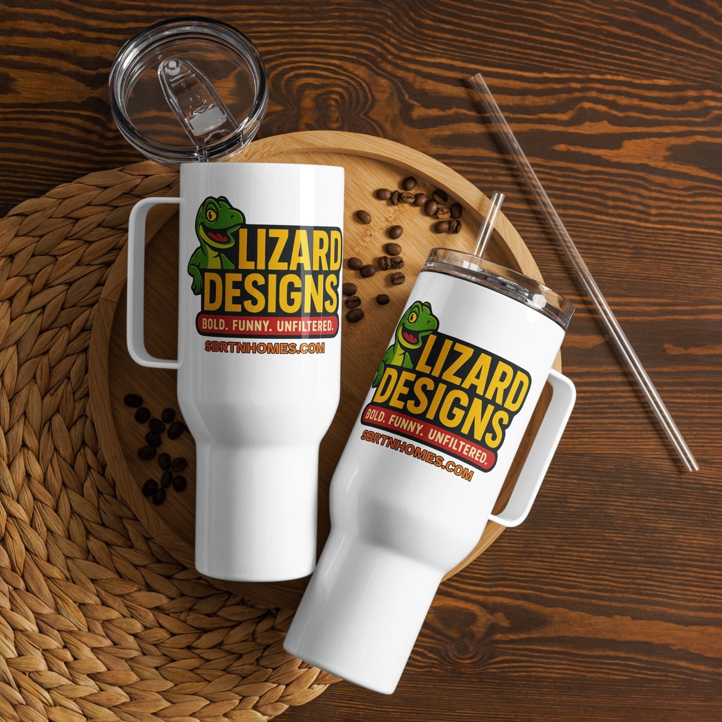 Lizard Designs Travel mug with a handle I Sbrtnhomes – 40 oz Mug by SbrTnHomes
