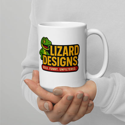 Lizard Designs White glossy mug – 15 oz Mug for Lizard Designs (1 view)