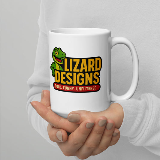 Lizard Designs White glossy mug – 15 oz Mug for Lizard Designs (1 view)