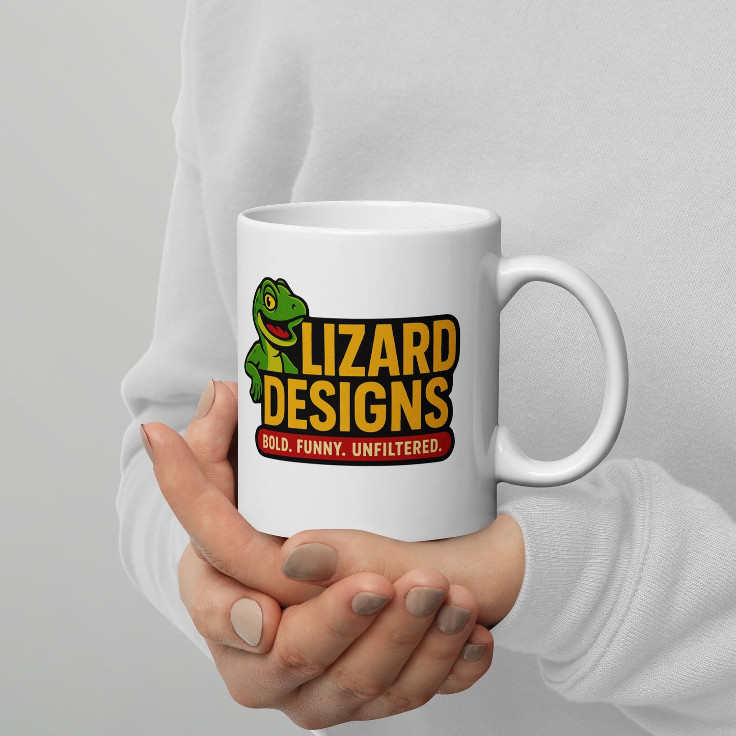 Lizard Designs White glossy mug – 11 oz Mug for Lizard Designs (3 view)