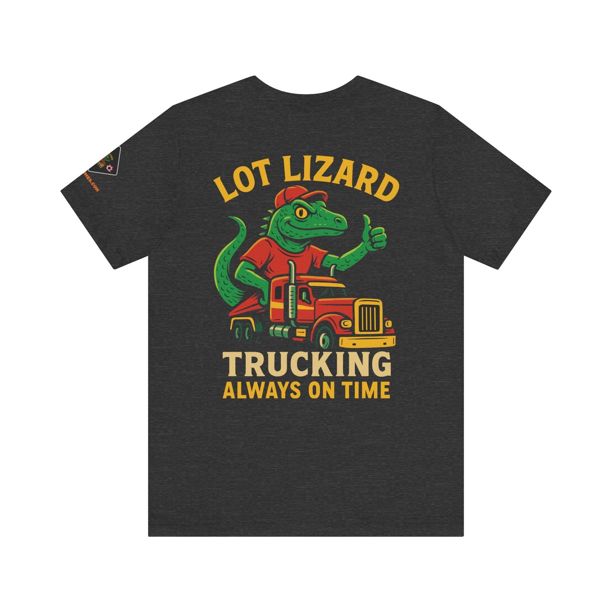 Lizard Trucking Tee – Always On Time | Funny Trucker Shirt – Black T-Shirt by Printify