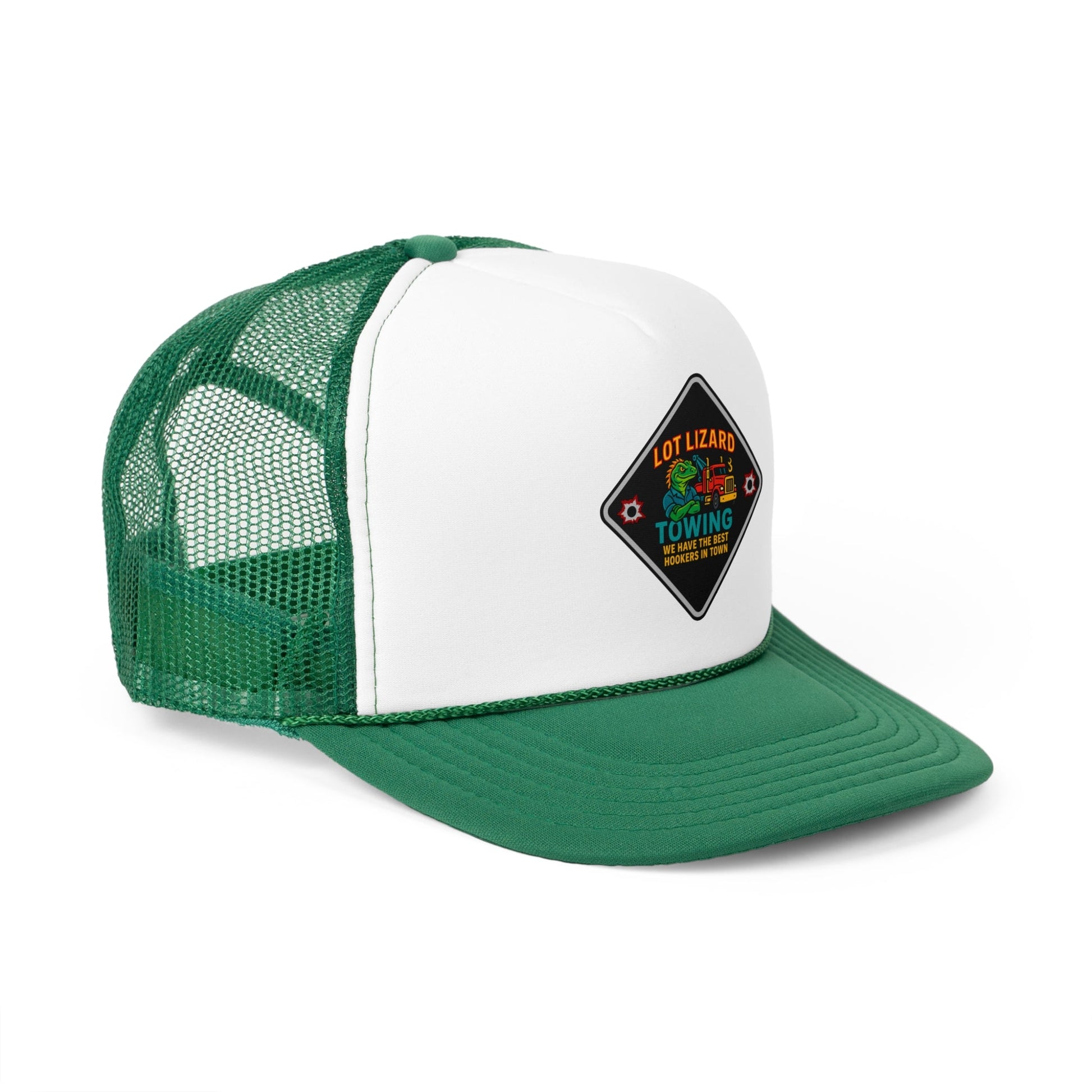 Lot Lizard Towing Hat – Best Hookers in Town | Funny Road Sign Cap for Truckers – Green Hats for casual trucker (9 view)