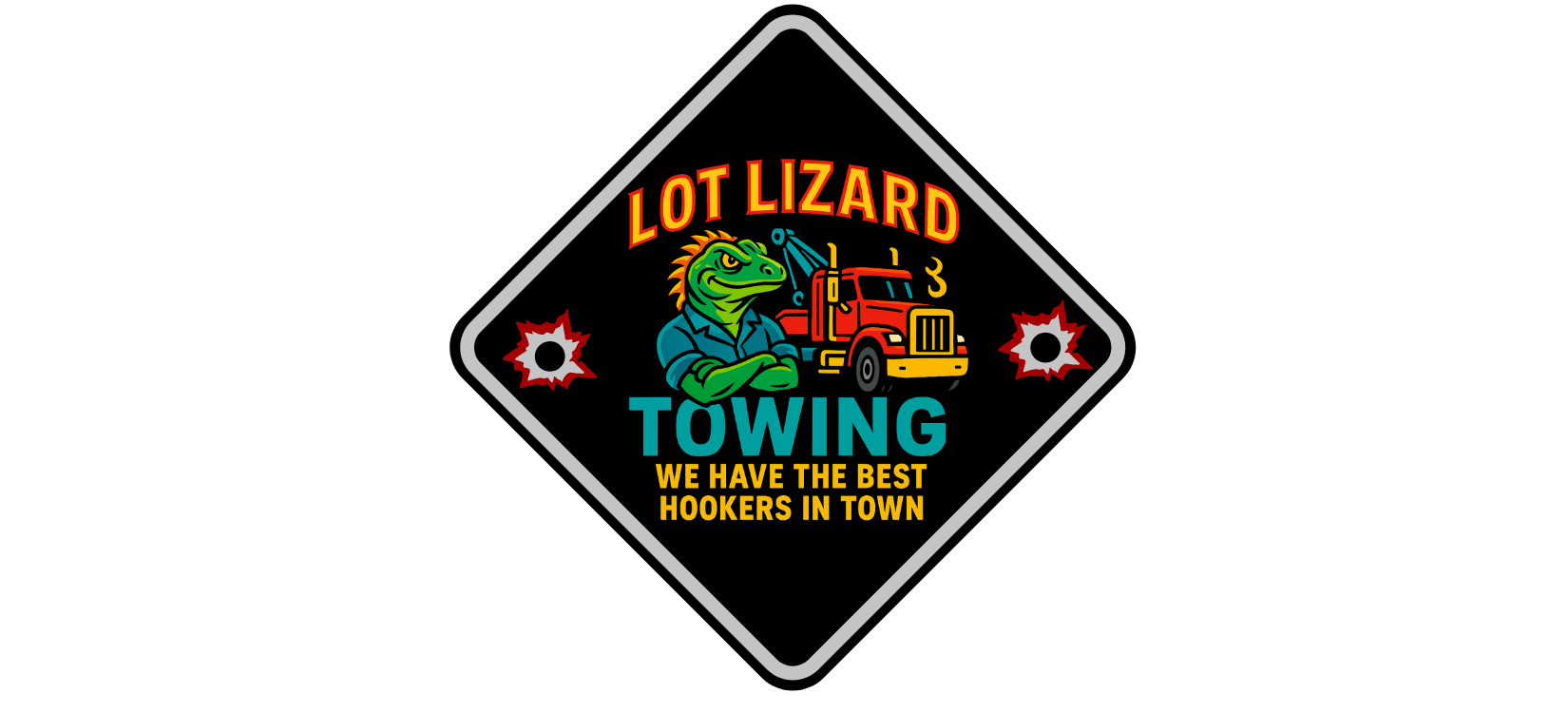 Lot Lizard Towing Hat – Best Hookers in Town | Funny Road Sign Cap for Truckers – Black Hats for casual trucker (2 view)