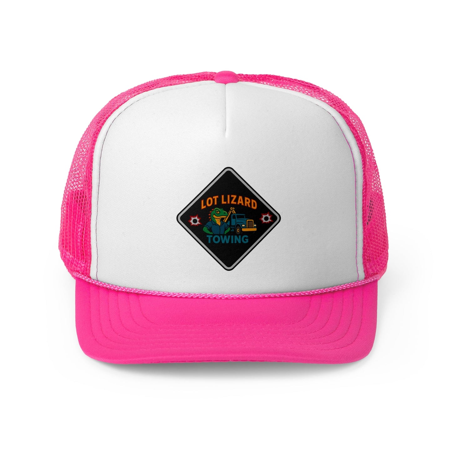 Lot Lizard Towing Hat | Funny Road Sign Cap for Truckers – Pink Hats for casual trucker (10 view)