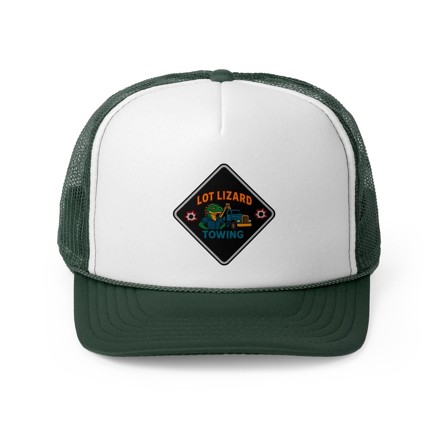 Lot Lizard Towing Hat | Funny Road Sign Cap for Truckers – Dark Green Hats for casual trucker (18 view)
