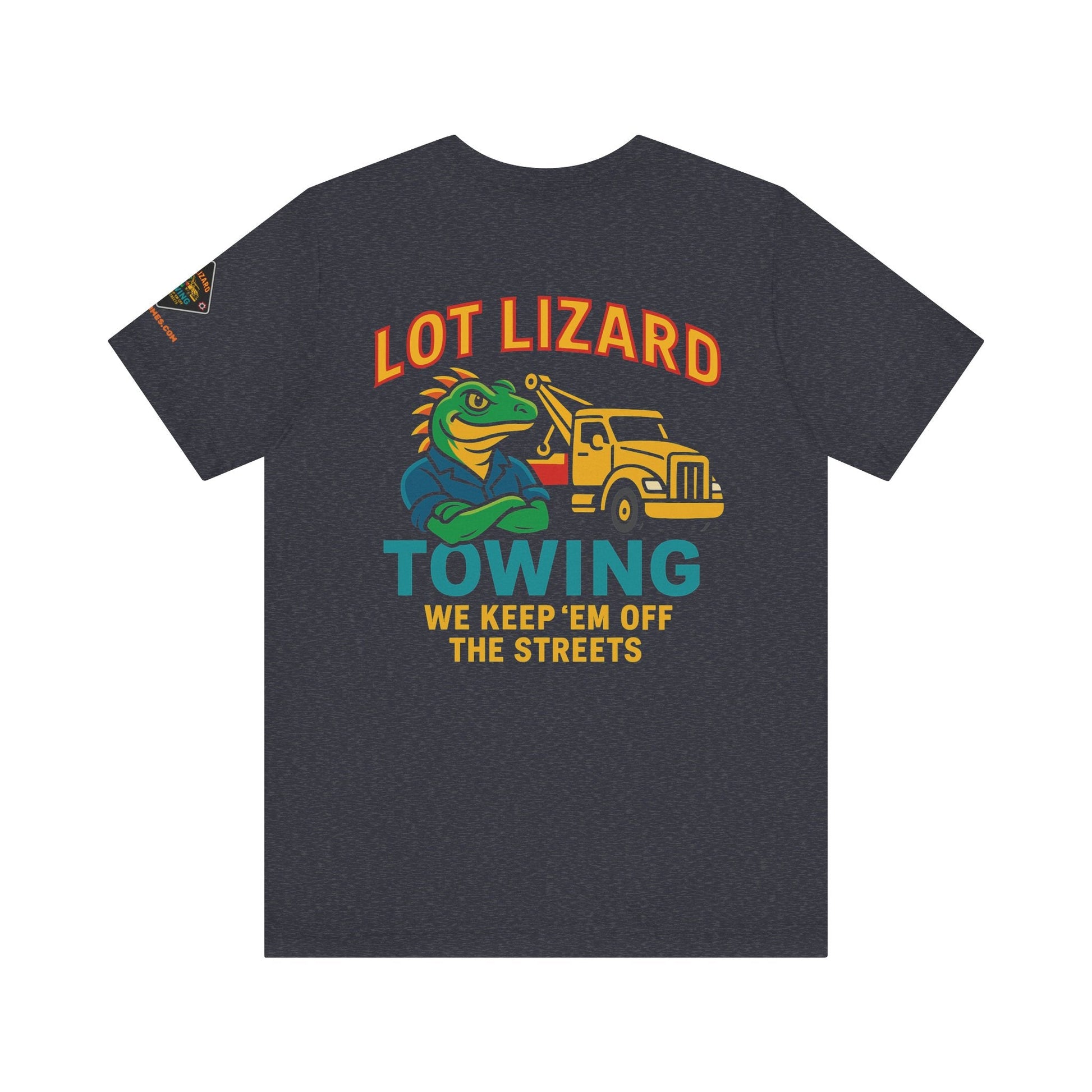 Lot Lizard Towing Tee – We Keep'em Off the Streets | Funny Trucker Shirt – Black T-Shirt for Casual Everyday Wear (5 view)