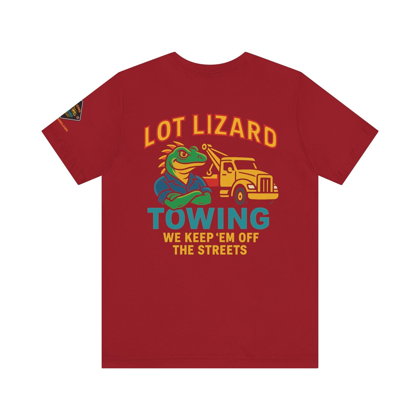 Lot Lizard Towing Tee – We Keep'em Off the Streets | Funny Trucker Shirt – Oxblood Black T-Shirt for Casual Everyday Wear (45 view)