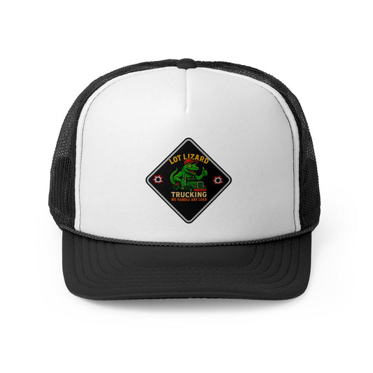 Lot Lizard Trucker Hat – We handle any Load | Funny Road Sign Cap for Truckers – Black Hats for casual trucker (1 view)
