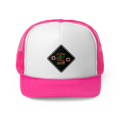 Lot Lizard Trucking Hat – Always on Time Trucker Cap | Bold Funny Road Sign Design for Diesel Junkies & Big Rig Fans – Pink Hats for casual trucker (10 view)