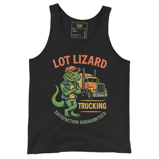 Lot Lizard Trucking Tank Top – Satisfaction Guaranteed | Funny Trucker Shirt – XS Tank Top for Lizard Designs (1 view)