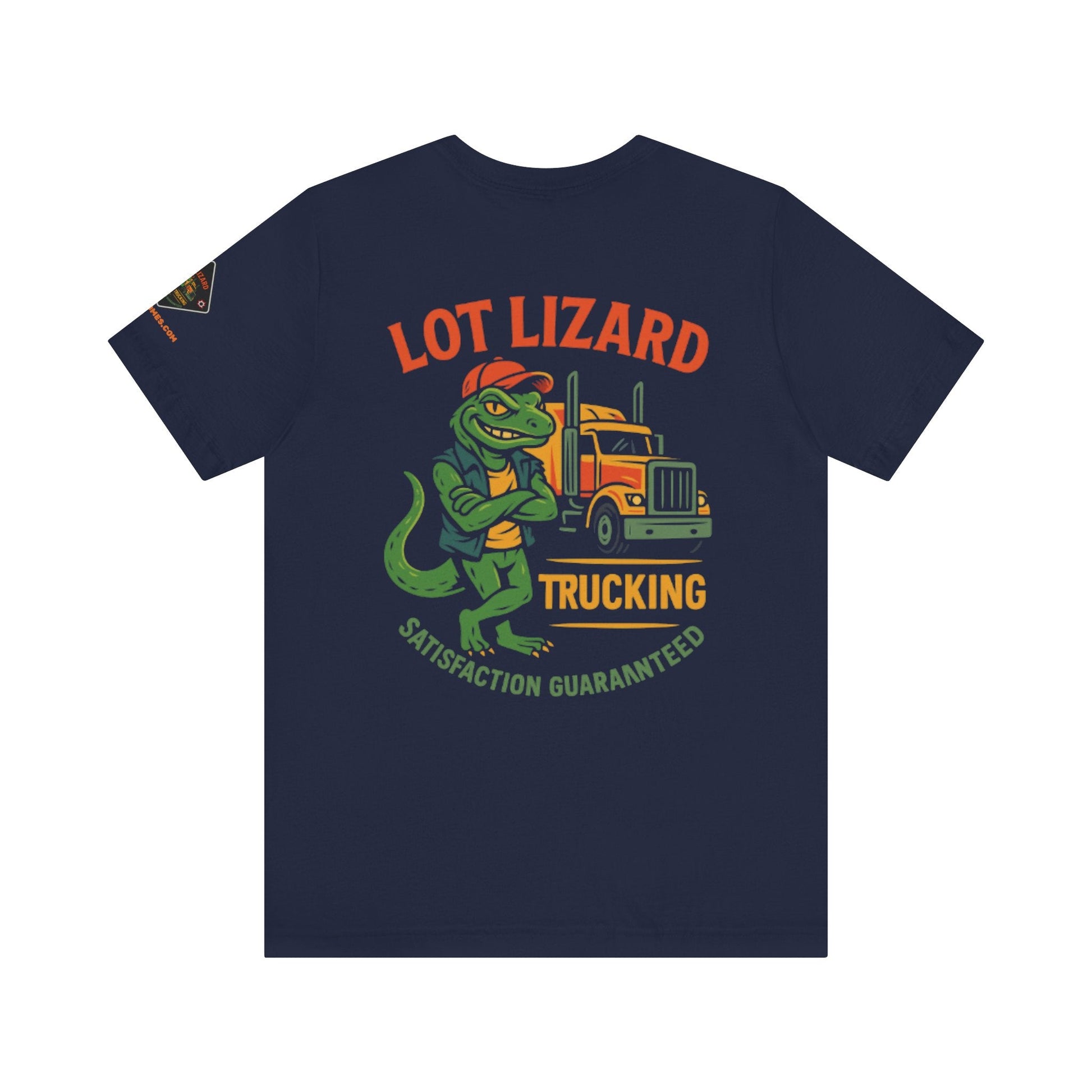 Lot Lizard Trucking Tee – Satisfaction Guaranteed | Funny Trucker Shirt – Black T-Shirt for Casual Everyday Wear (12 view)