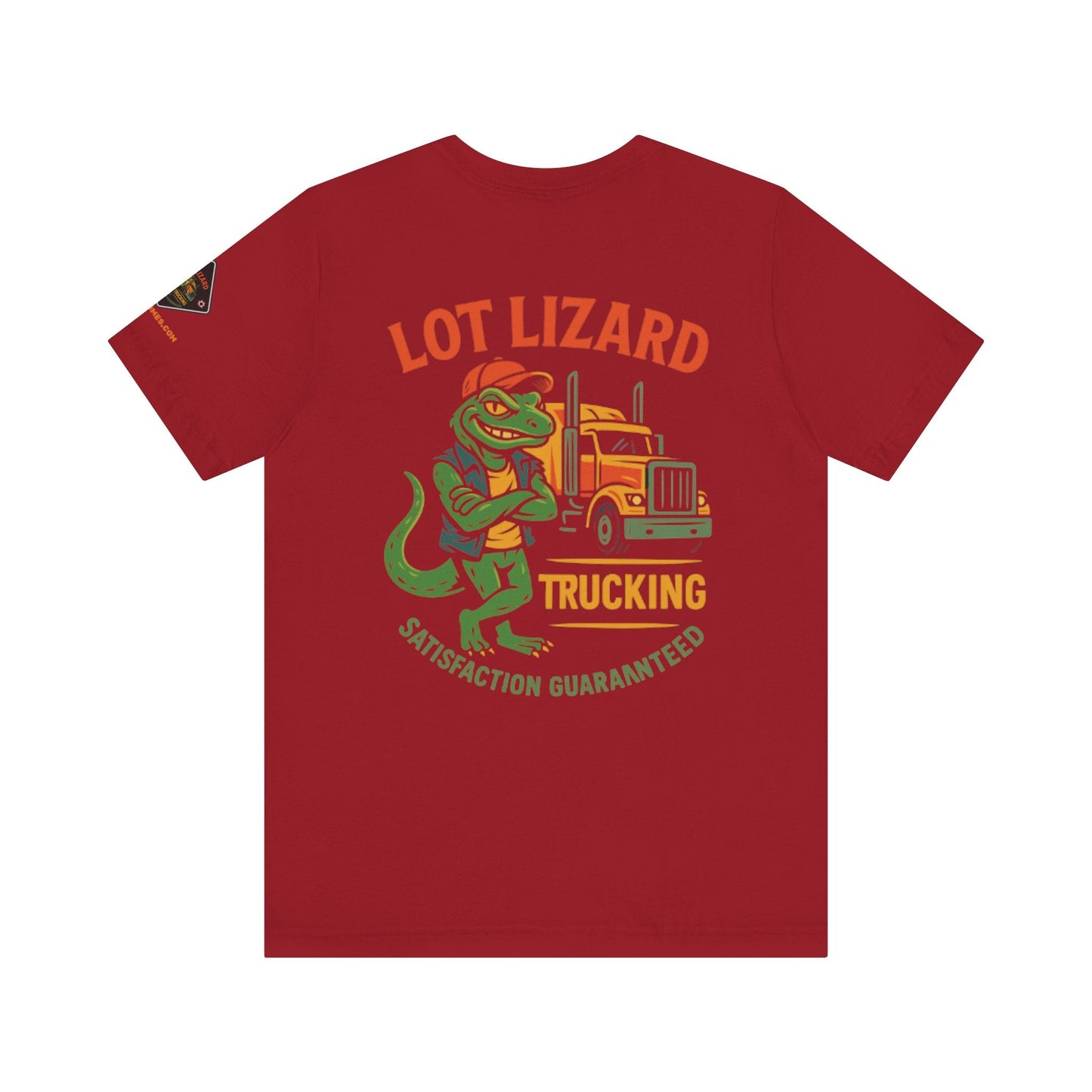 Lot Lizard Trucking Tee – Satisfaction Guaranteed | Funny Trucker Shirt – Black T-Shirt for Casual Everyday Wear (5 view)