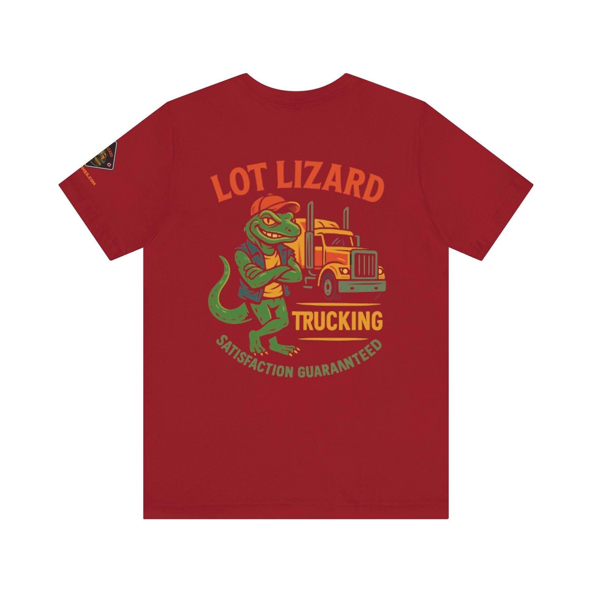 Lot Lizard Trucking Tee – Satisfaction Guaranteed | Funny Trucker Shirt – Black T-Shirt for Casual Everyday Wear (5 view)