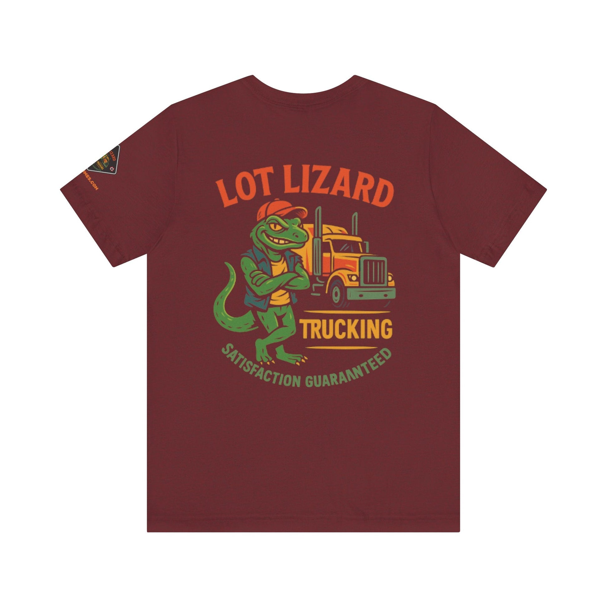 Lot Lizard Trucking Tee – Satisfaction Guaranteed | Funny Trucker Shirt – Solid Black Blend T-Shirt for Casual Everyday Wear (14 view)