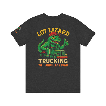 Lot Lizard Trucking Tee – We Handle Any Load with Style | Funny Trucker Shirt – Cardinal T-Shirt for Best Sellers (7 view)