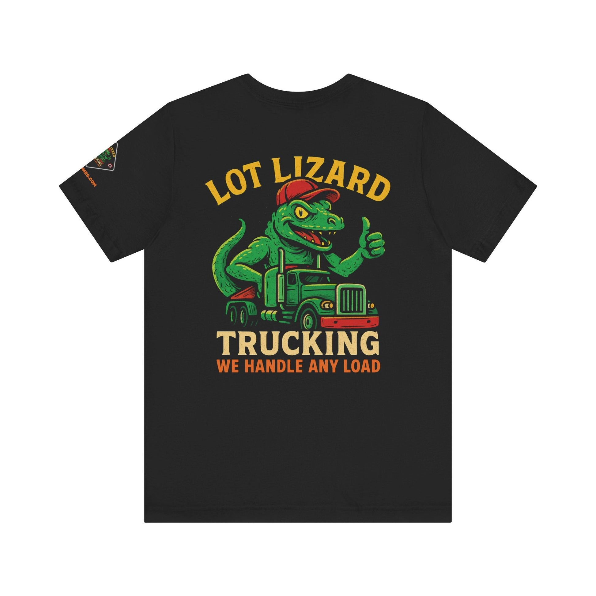 Lot Lizard Trucking Tee – We Handle Any Load with Style | Funny Trucker Shirt – Black T-Shirt for Best Sellers (1 view)