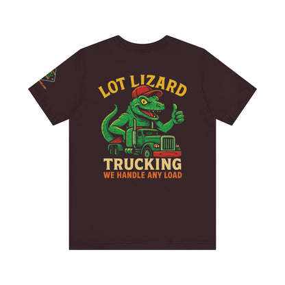 Lot Lizard Trucking Tee – We Handle Any Load with Style | Funny Trucker Shirt – Heather Cardinal T-Shirt for Best Sellers (12 view)