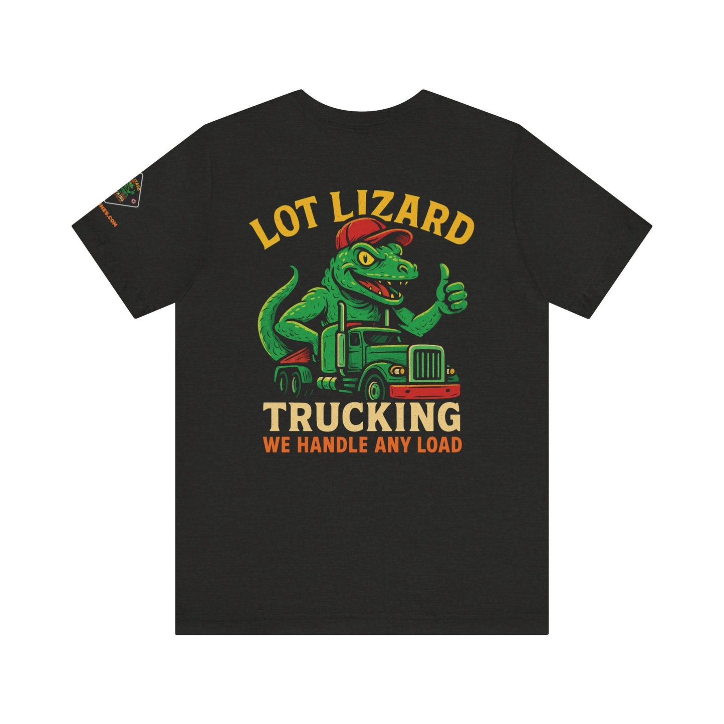 Lot Lizard Trucking Tee – We Handle Any Load with Style | Funny Trucker Shirt – Black T-Shirt for Best Sellers (2 view)