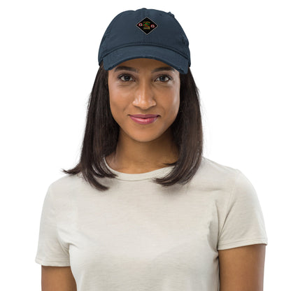 Lot Lizard Trucking Trucker Hat – Always On Time | Dark Hauler Edition Distressed Dad Hat – Navy Hats for [design name] (5 view)