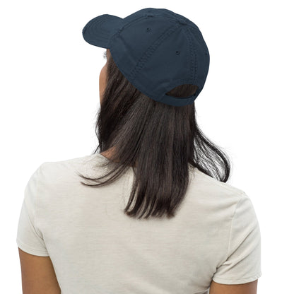 Lot Lizard Trucking Trucker Hat – Always On Time | Dark Hauler Edition Distressed Dad Hat – Navy Hats for [design name] (6 view)