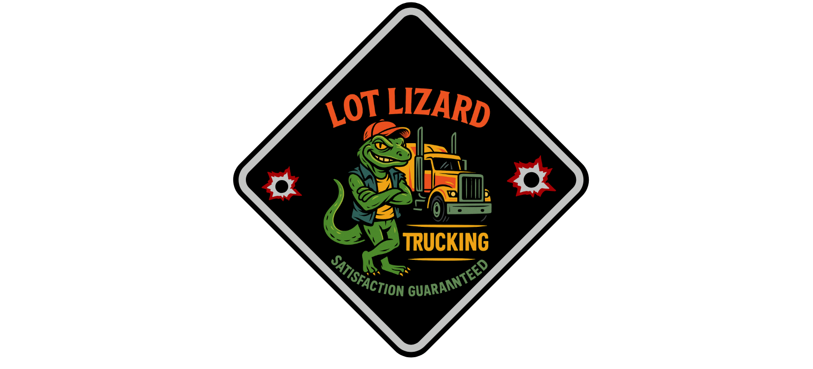 Lot Lizard Trucking Trucker Hat - Satisfaction Guaranteed | Funny Road Sign Cap for Truckers – Black Hats for casual trucker (2 view)