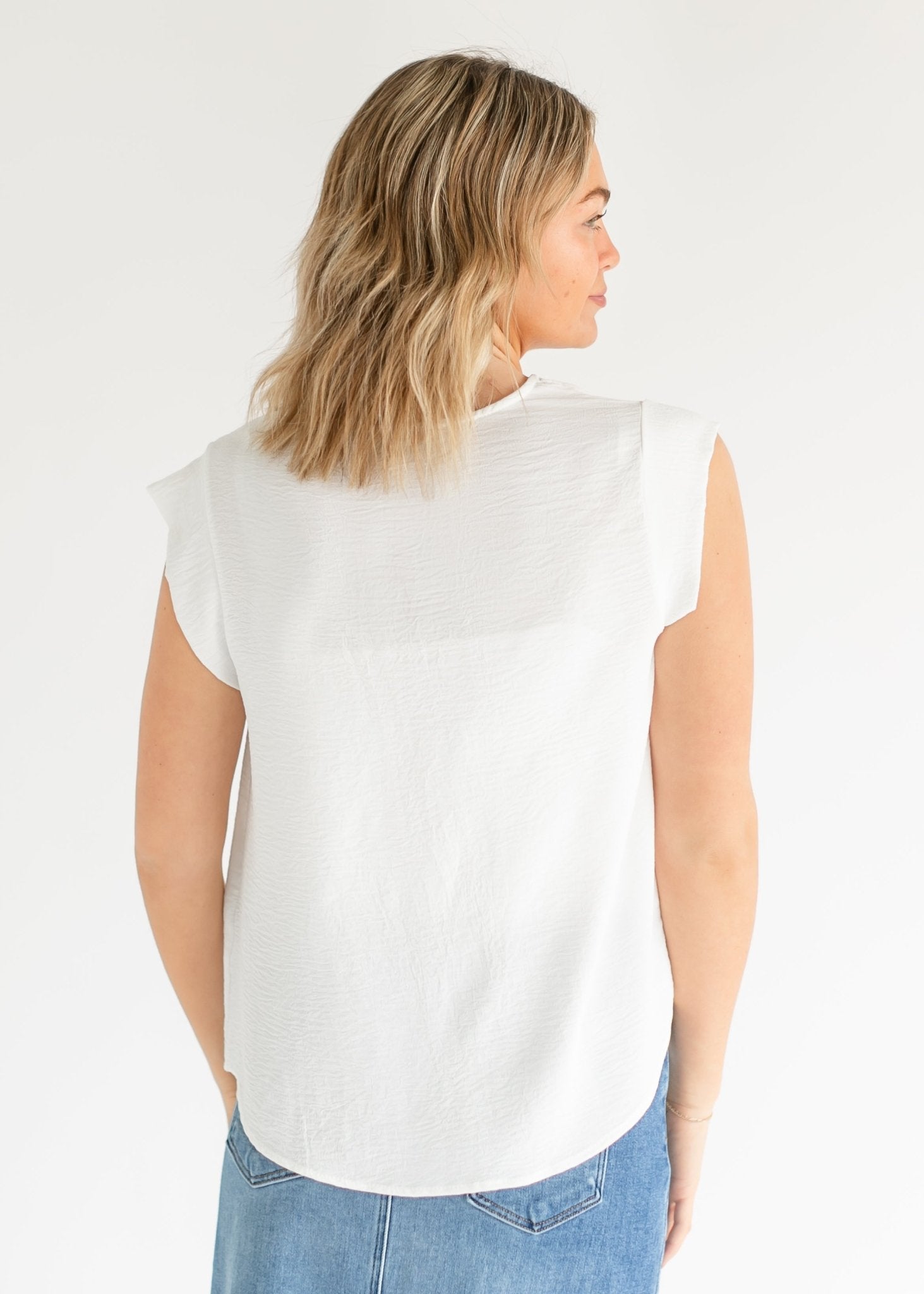 Madison V - neck Short Sleeve Flowy Top – XS IC Tops for glow - up collection (5 view)