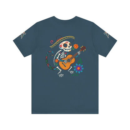 Mariachi Lizard Skeleton Tee – Day of the Dead Vibes | Halloween Graphic Shirt – Oxblood Black T-Shirt for artsy apparel (42 view)