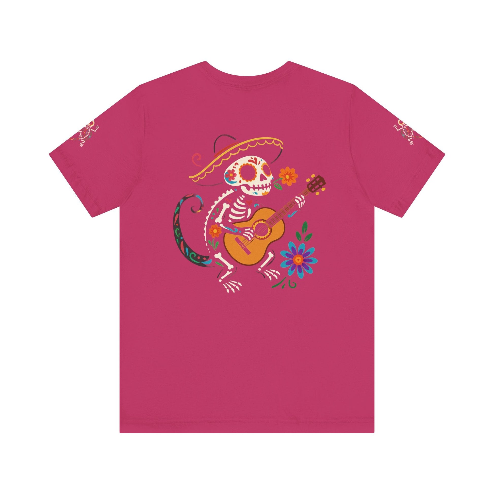 Mariachi Lizard Skeleton Tee – Day of the Dead Vibes | Halloween Graphic Shirt – Oxblood Black T-Shirt for artsy apparel (57 view)