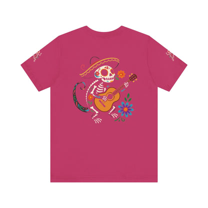 Mariachi Lizard Skeleton Tee – Day of the Dead Vibes | Halloween Graphic Shirt – Oxblood Black T-Shirt for artsy apparel (57 view)