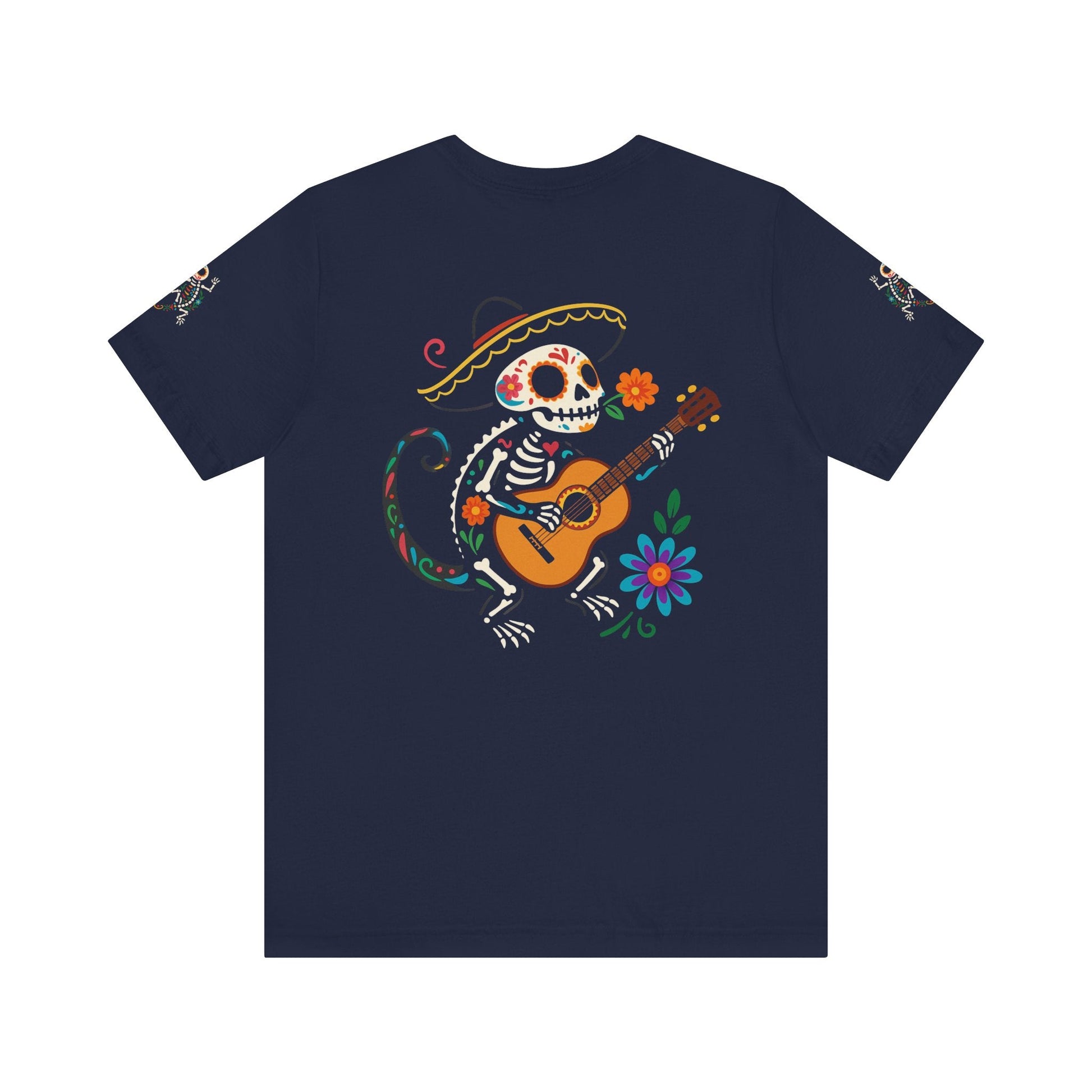 Mariachi Lizard Skeleton Tee – Day of the Dead Vibes | Halloween Graphic Shirt – Oxblood Black T-Shirt for artsy apparel (47 view)