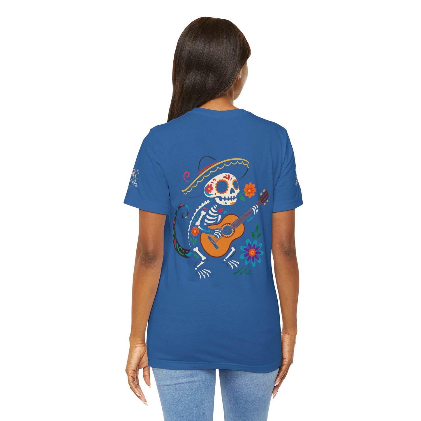 Mariachi Lizard Skeleton Tee – Day of the Dead Vibes | Halloween Graphic Shirt – Oxblood Black T-Shirt for artsy apparel (40 view)