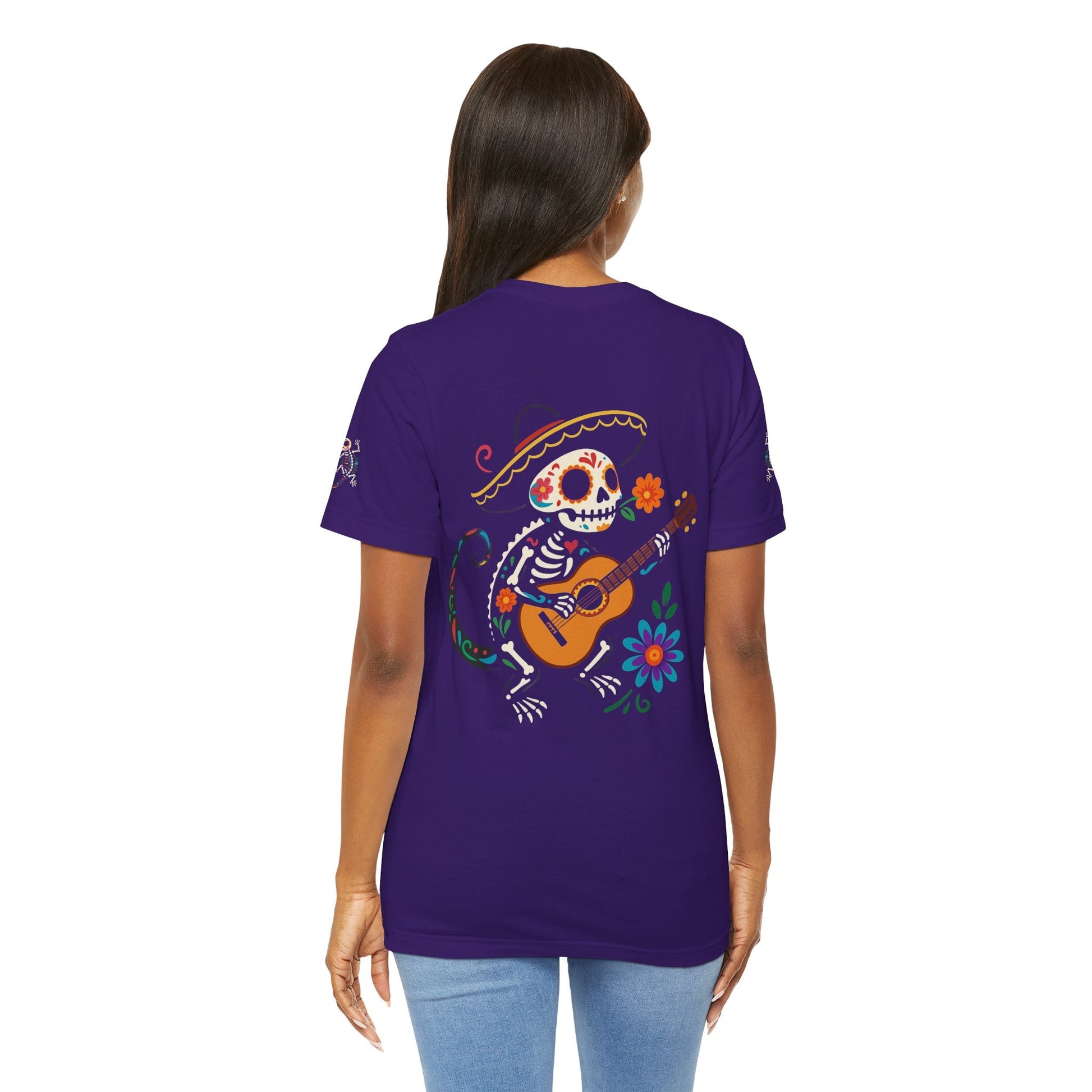 Mariachi Lizard Skeleton Tee – Day of the Dead Vibes | Halloween Graphic Shirt – Oxblood Black T-Shirt for artsy apparel (55 view)