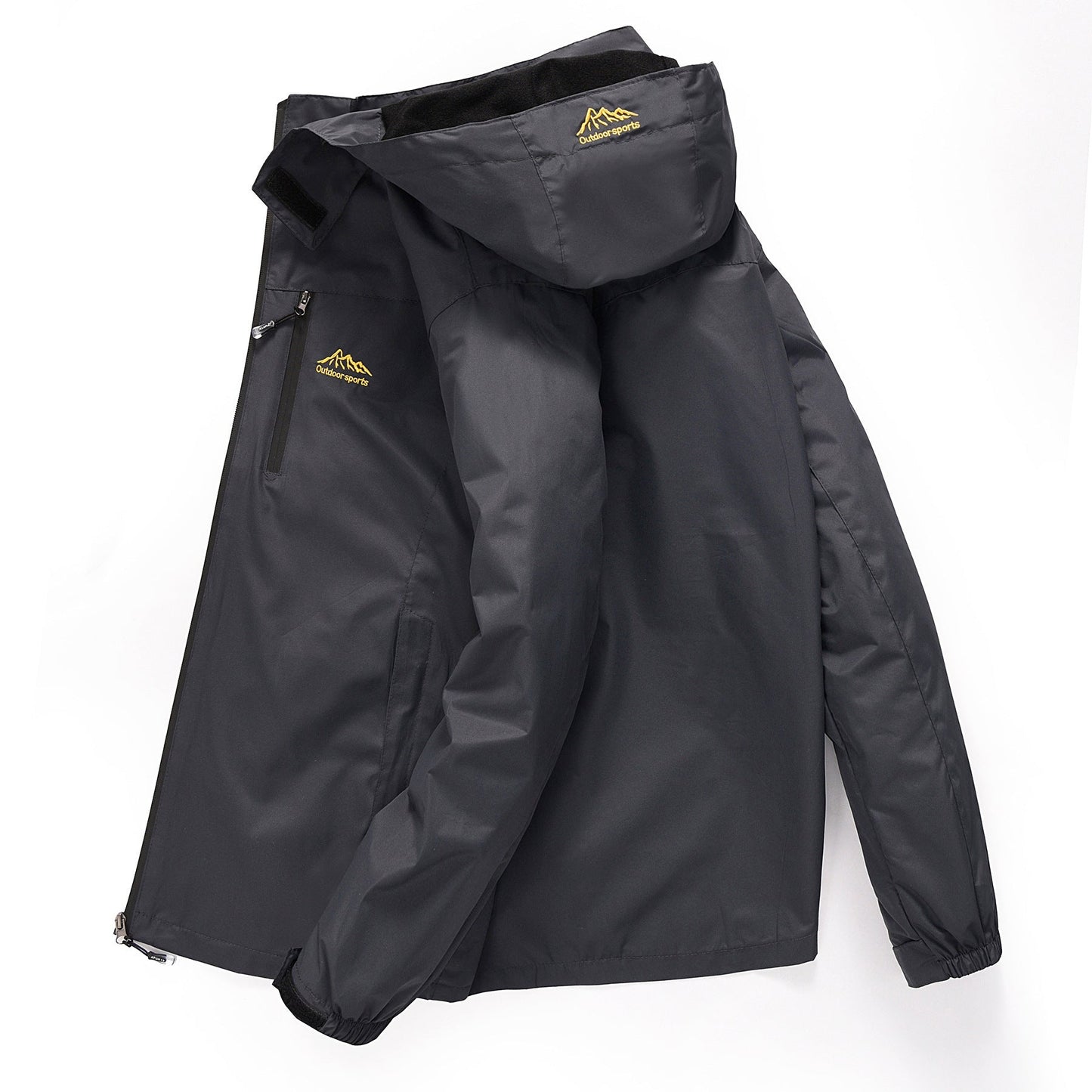 Men’s Outdoor Mountaineering Jacket – Waterproof, Windproof & Breathable | Hiking & Camping Gear – Male black Coats & Jackets for Apparel and Accessories (3 view)