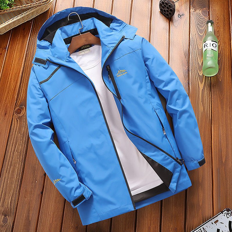 Men’s Outdoor Mountaineering Jacket – Waterproof, Windproof & Breathable | Hiking & Camping Gear – Male blue Coats & Jackets for Apparel and Accessories (4 view)