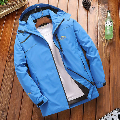 Men’s Outdoor Mountaineering Jacket – Waterproof, Windproof & Breathable | Hiking & Camping Gear – Male blue Coats & Jackets for Apparel and Accessories (4 view)