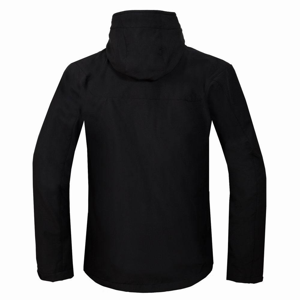 Men’s Soft Shell Outdoor Jacket – Windproof, Water - Resistant Hiking Coat with Hood – Black Coats & Jackets for Apparel and Accessories (4 view)