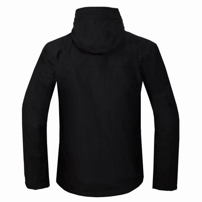 Men’s Soft Shell Outdoor Jacket – Windproof, Water - Resistant Hiking Coat with Hood – Black Coats & Jackets for Apparel and Accessories (4 view)