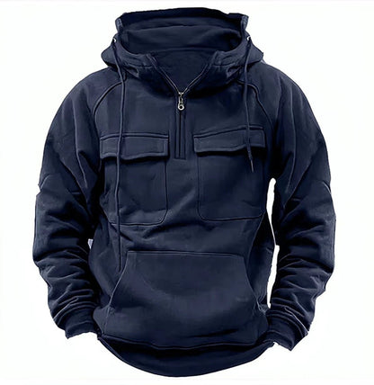 Men’s Zip - Up Hoodie – Warm Everyday Layer | Hoodies – Army Green Hoodie for Drawstring Hood (5 view)